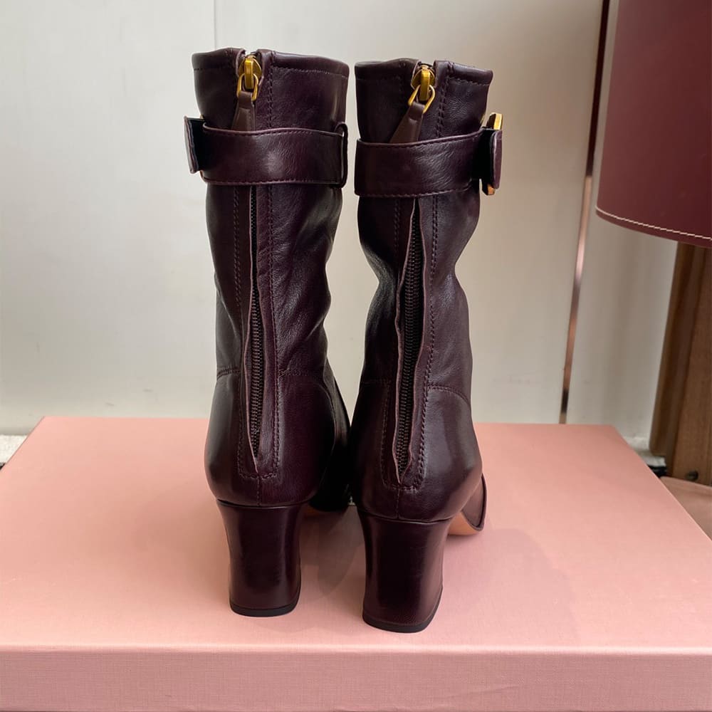 M1um1u Nappa leather booties