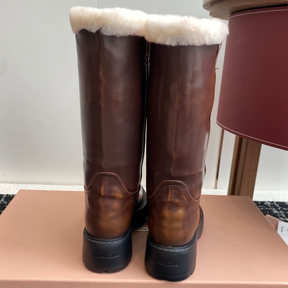 M1um1u fumé leather boots