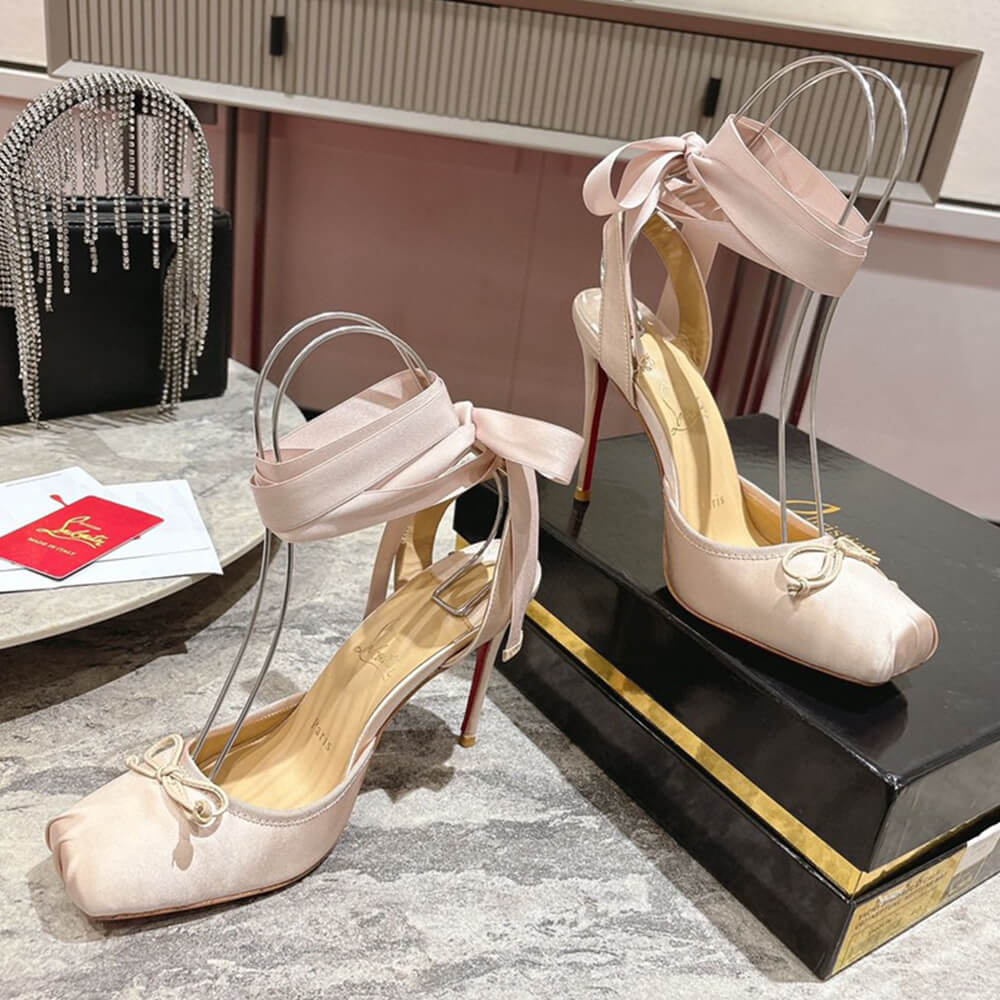Louboutin Cassia 100cm satin pumps