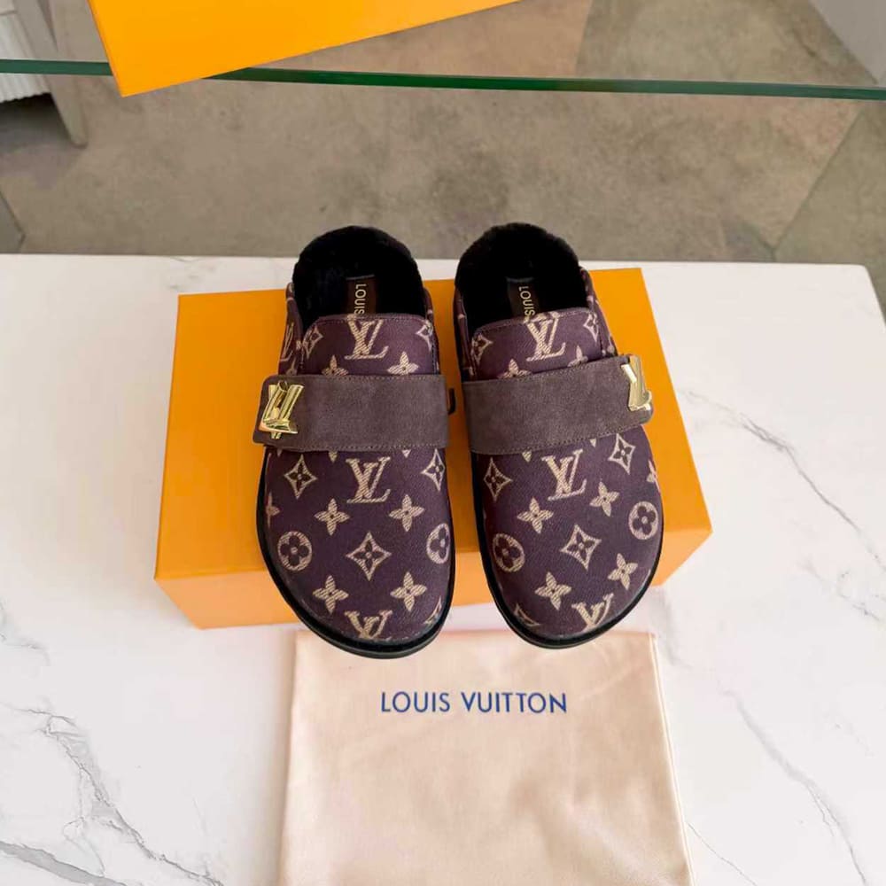 LV Monogram Wool Mules