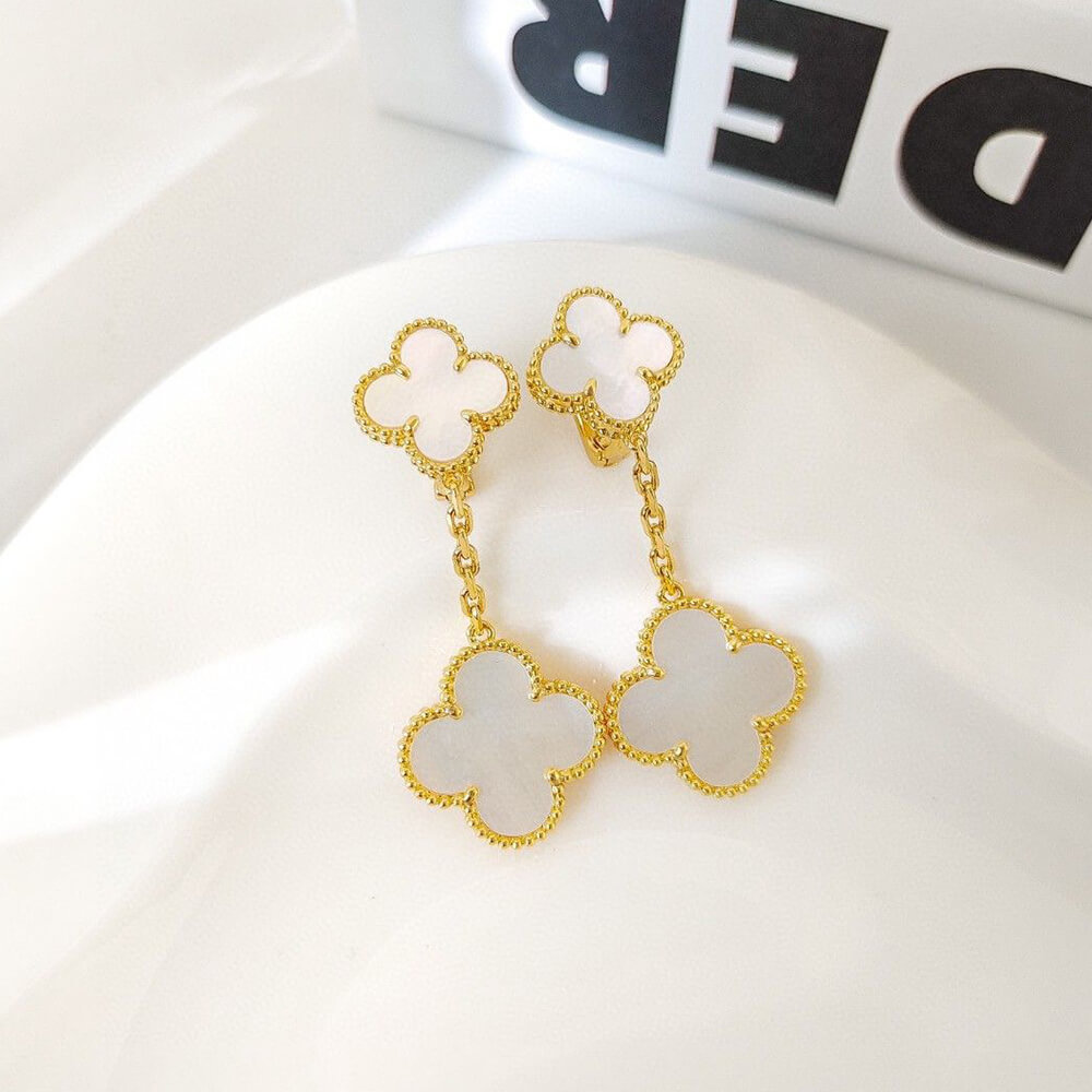 V*n Cl**f & ARPELS 2 Motif Magic Alhambra Earring(HIGH-END GRADE)
