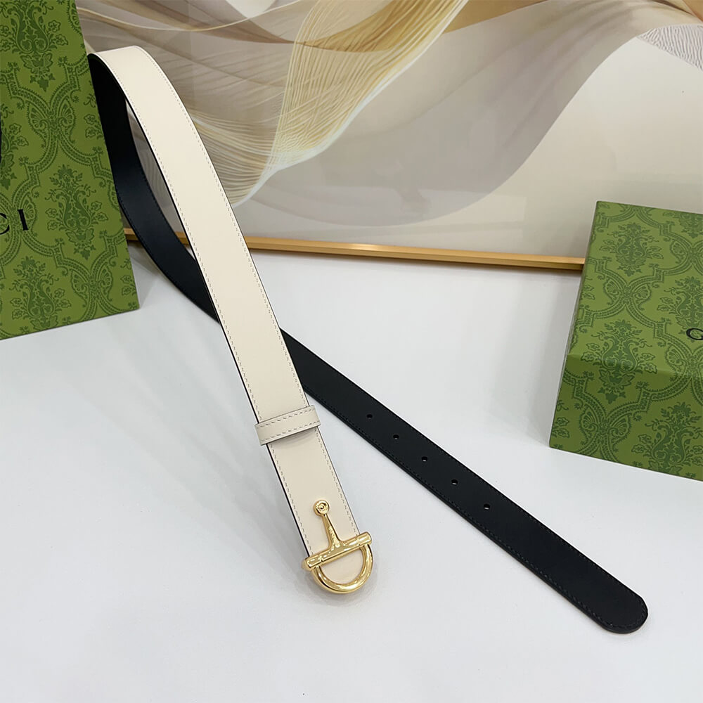 Gvc*1 Thin belt with half-Horsebit buckle