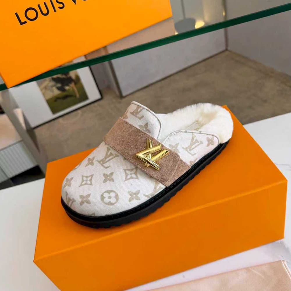 LV Monogram Wool Mules