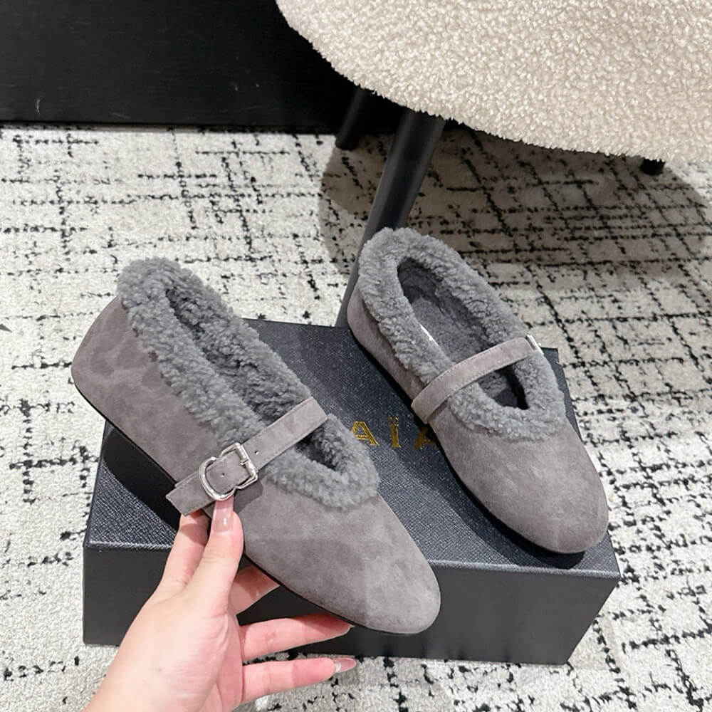 A1a1a shearling ballet flats