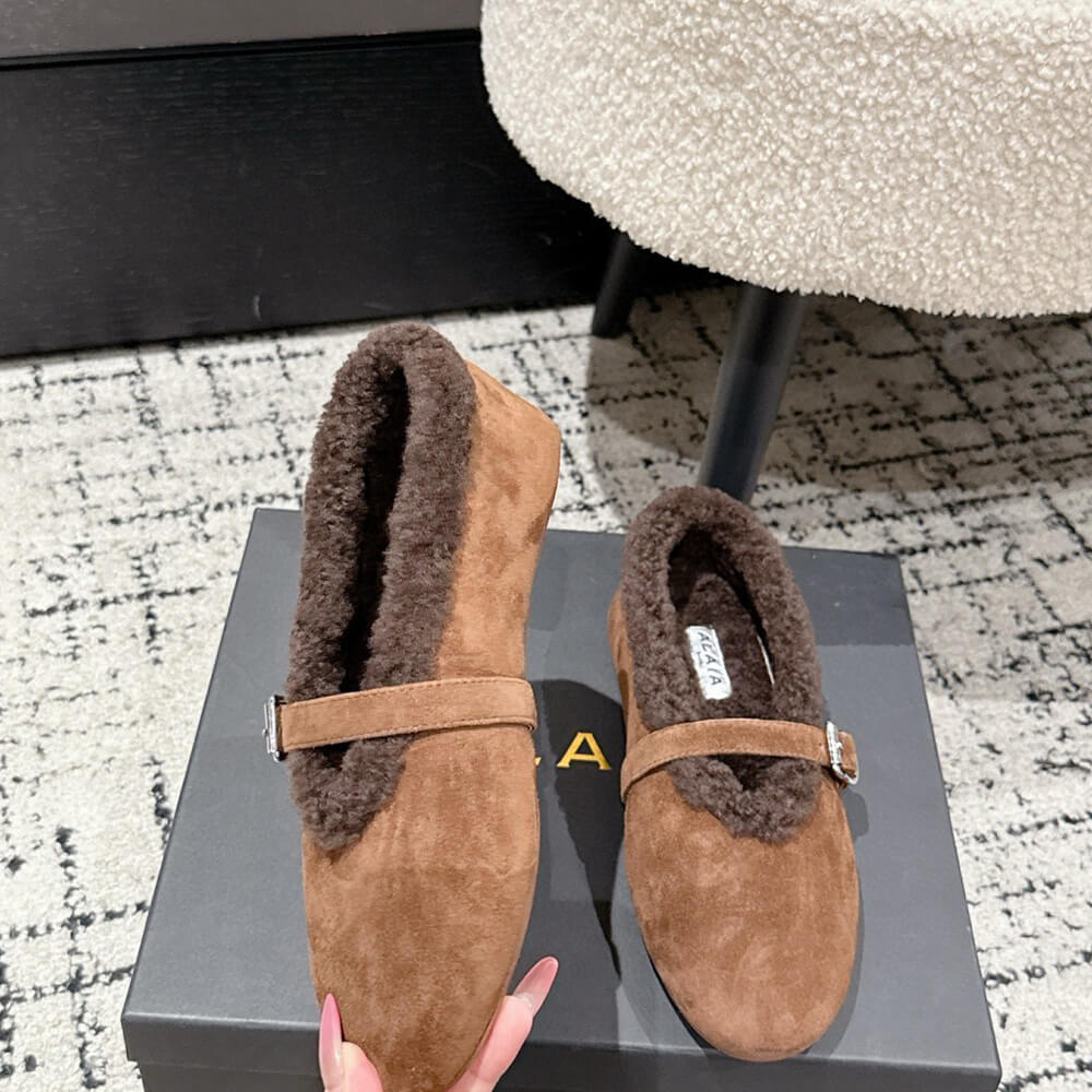 A1a1a shearling ballet flats