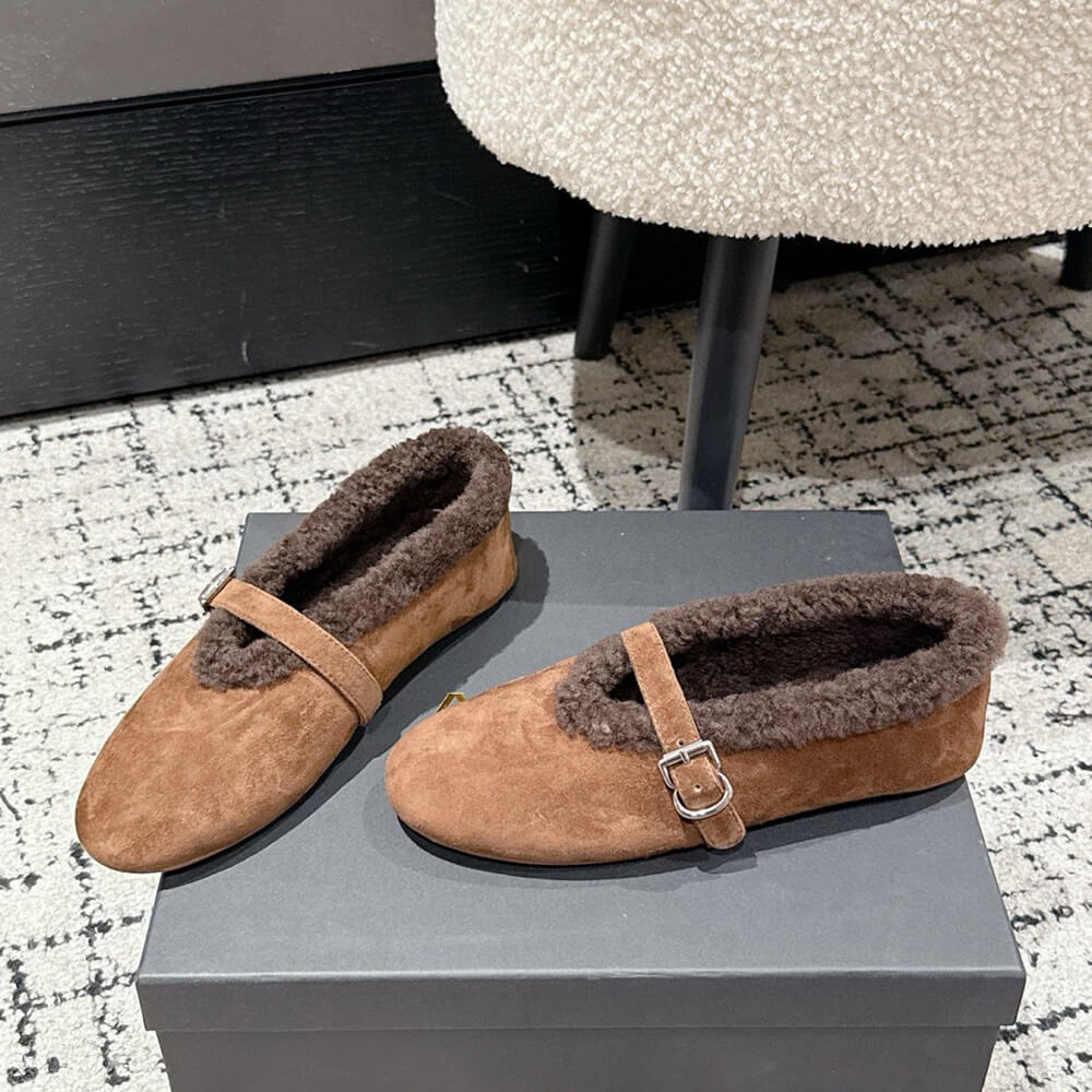 A1a1a shearling ballet flats