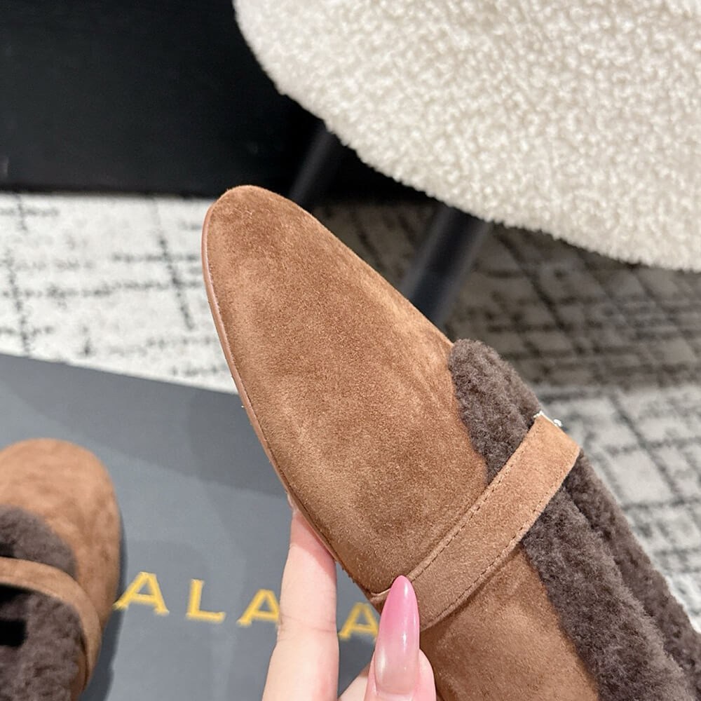 A1a1a shearling ballet flats