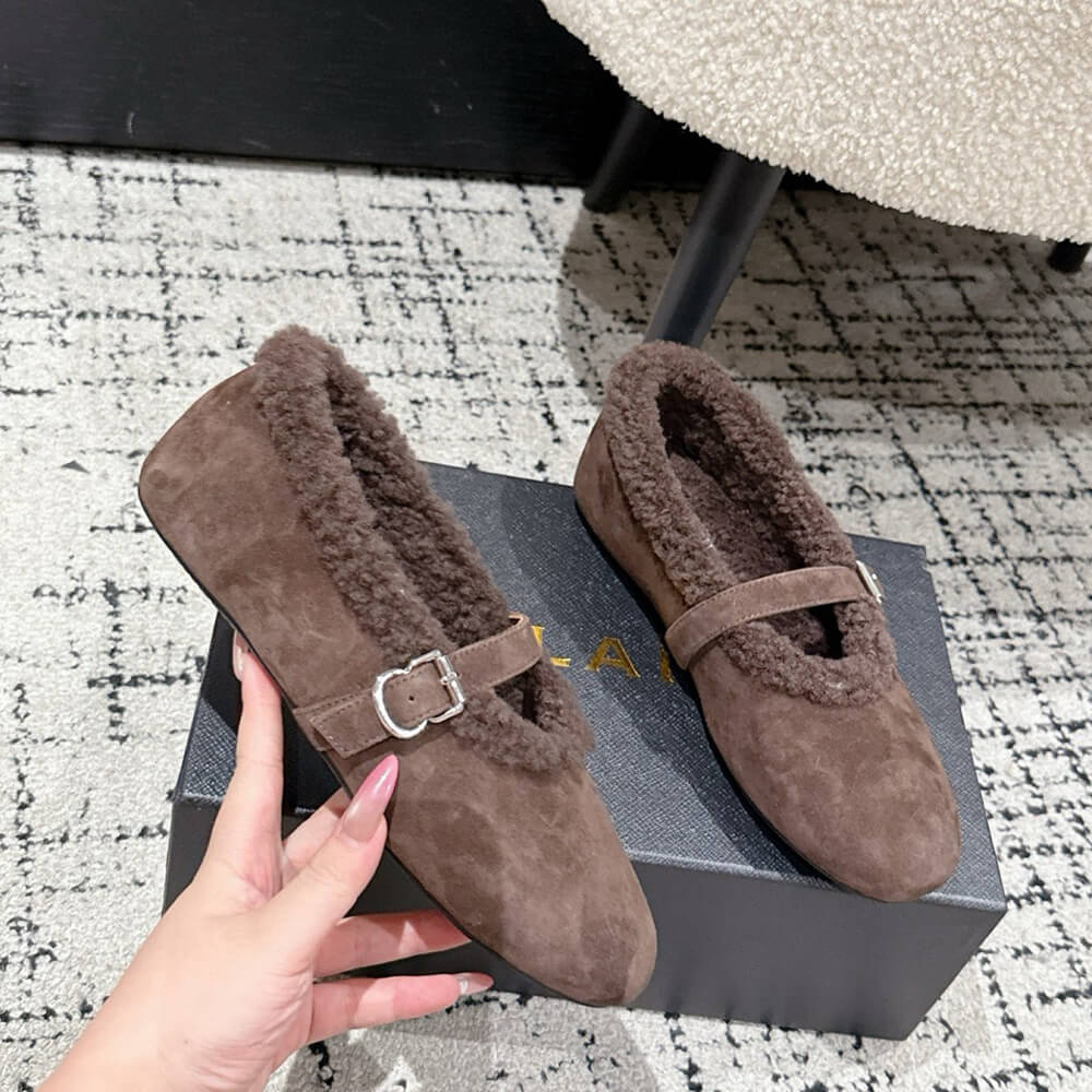 A1a1a shearling ballet flats