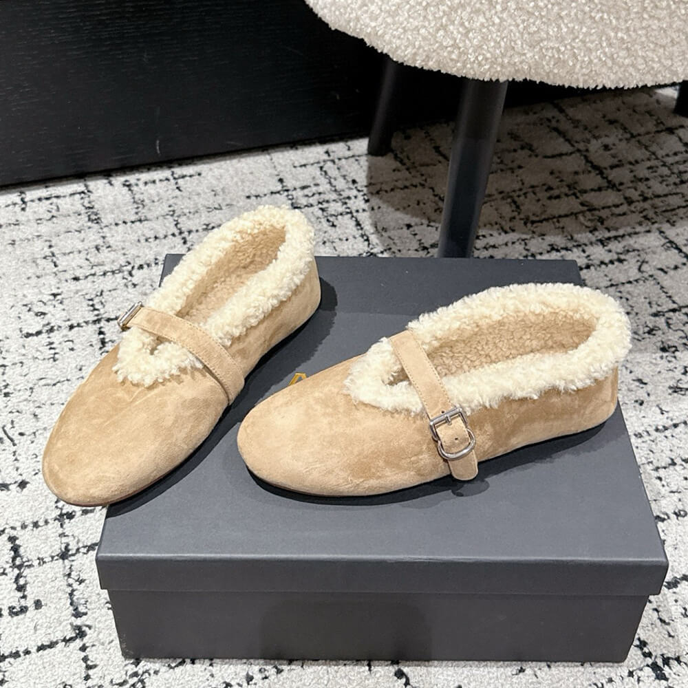 A1a1a shearling ballet flats