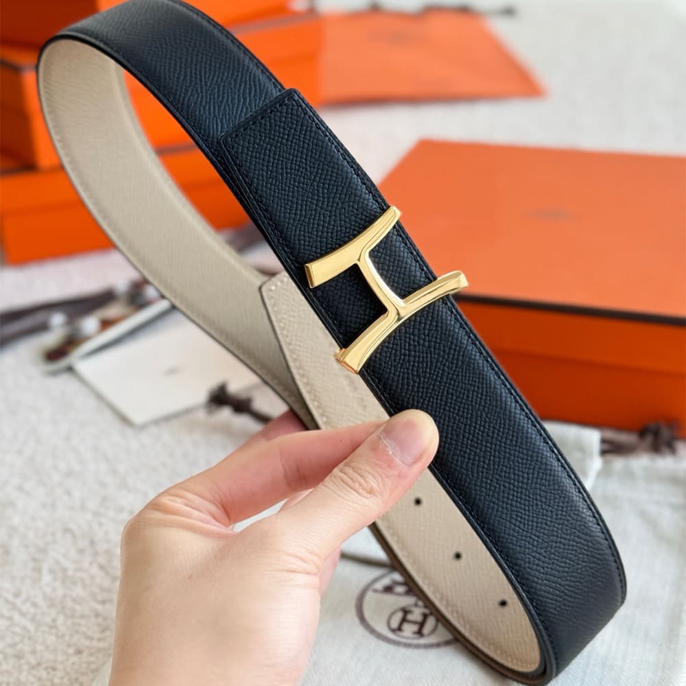 H**me5 Script belt buckle & Reversible leather strap 38 mm