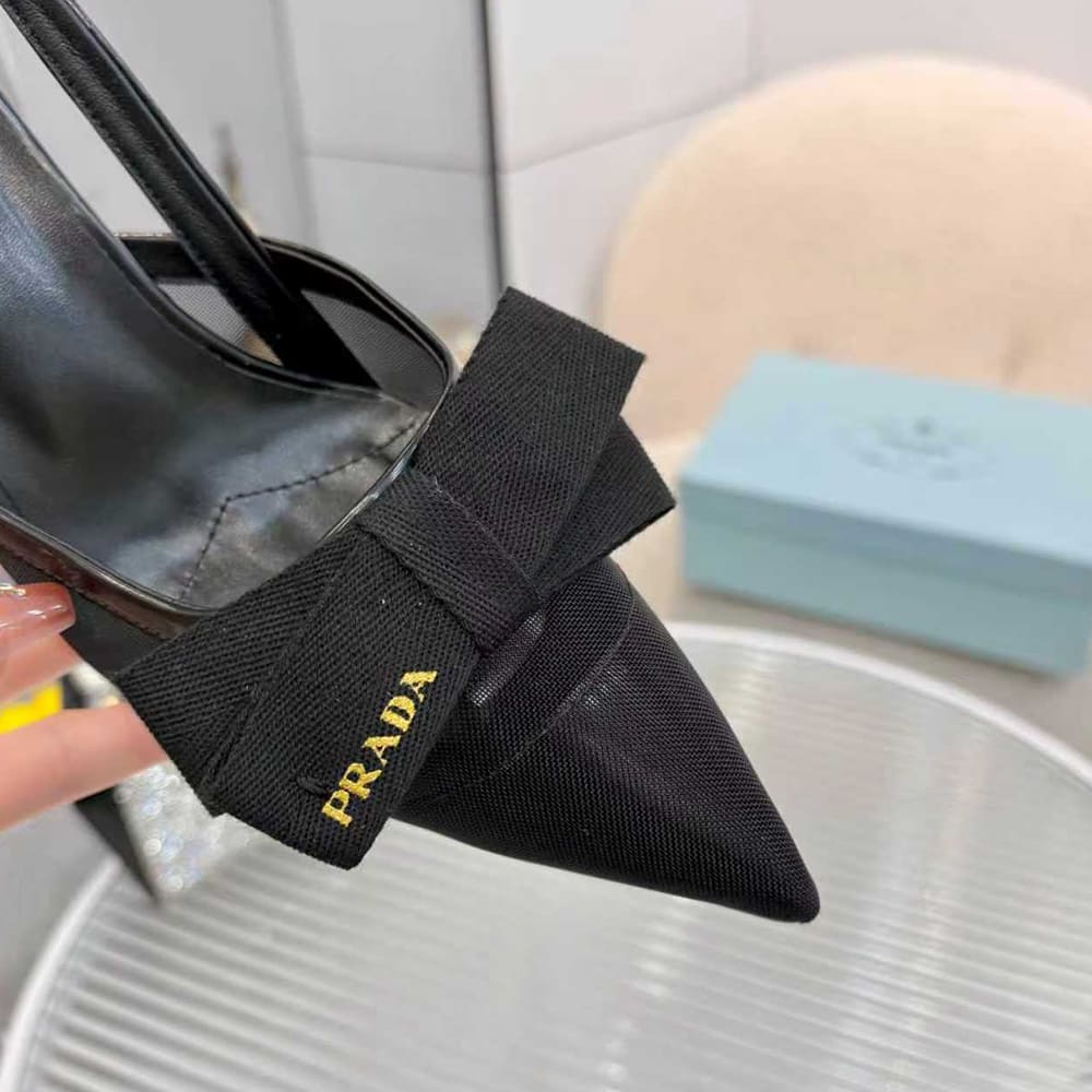 Pra*a Mesh slingback pumps