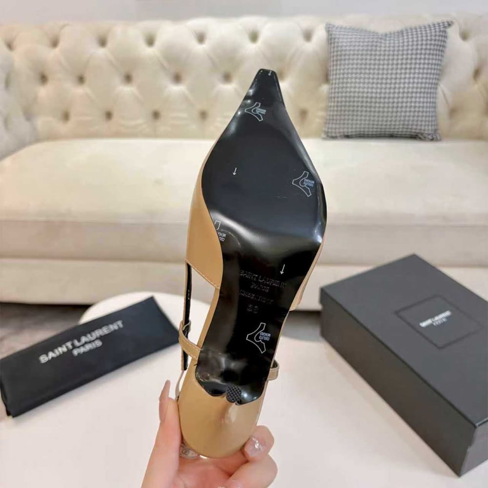Y51 JEANNE slingback pumps in glazed leather