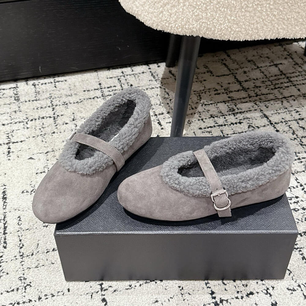 A1a1a shearling ballet flats
