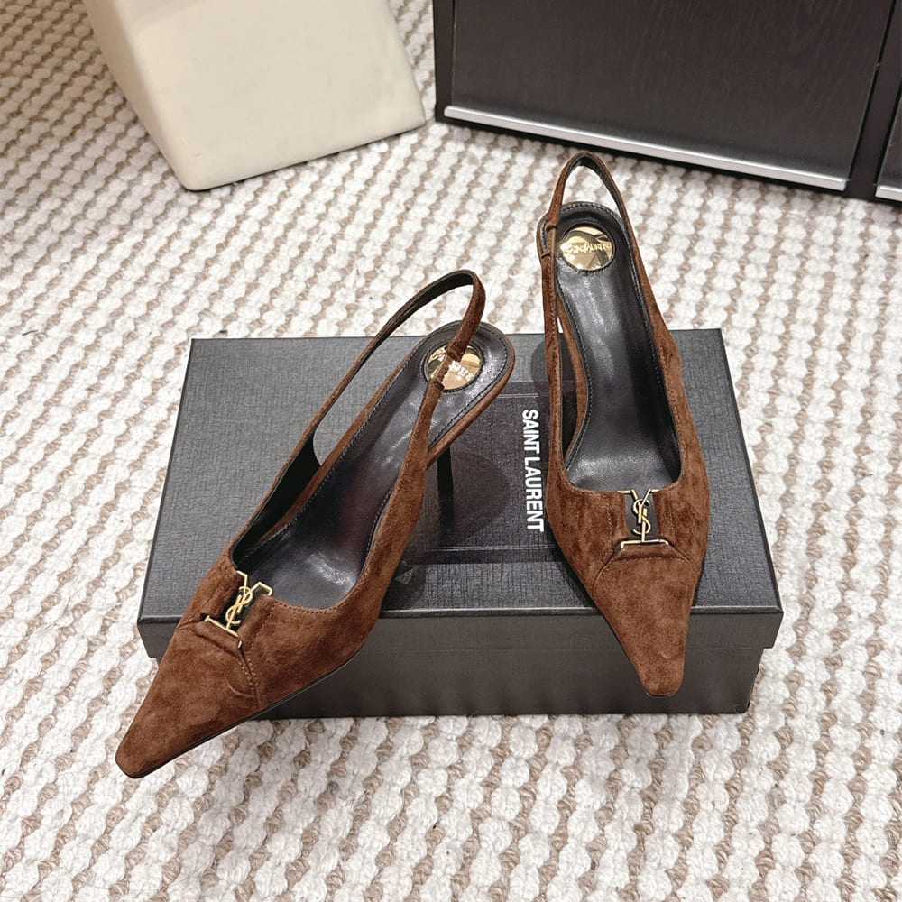 Y51 BABYLONE BRETEUIL slingback pumps in suede