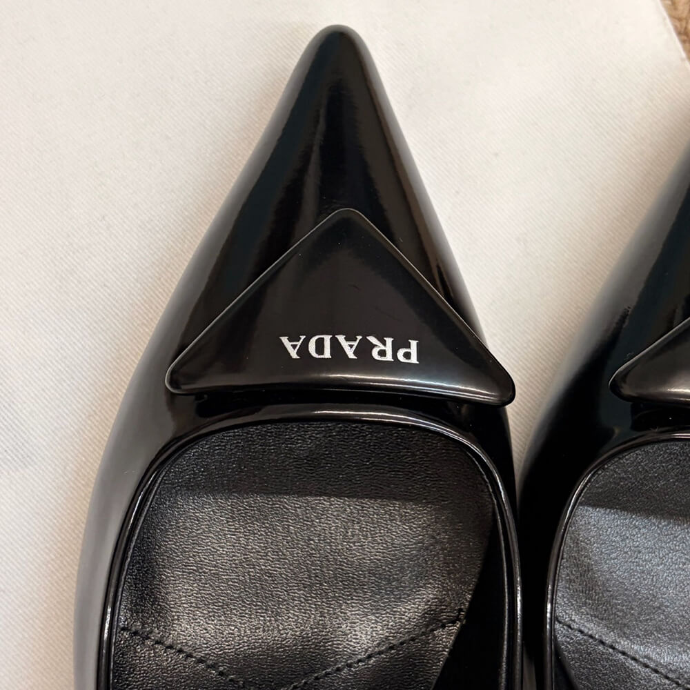 Pra*a Patent leather slingback pumps