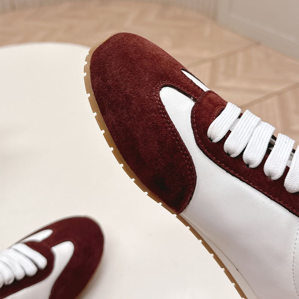 Pra*a Nappa leather and suede sneakers