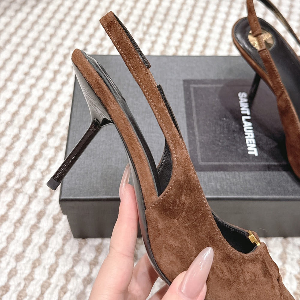 Y51 BABYLONE BRETEUIL slingback pumps in suede
