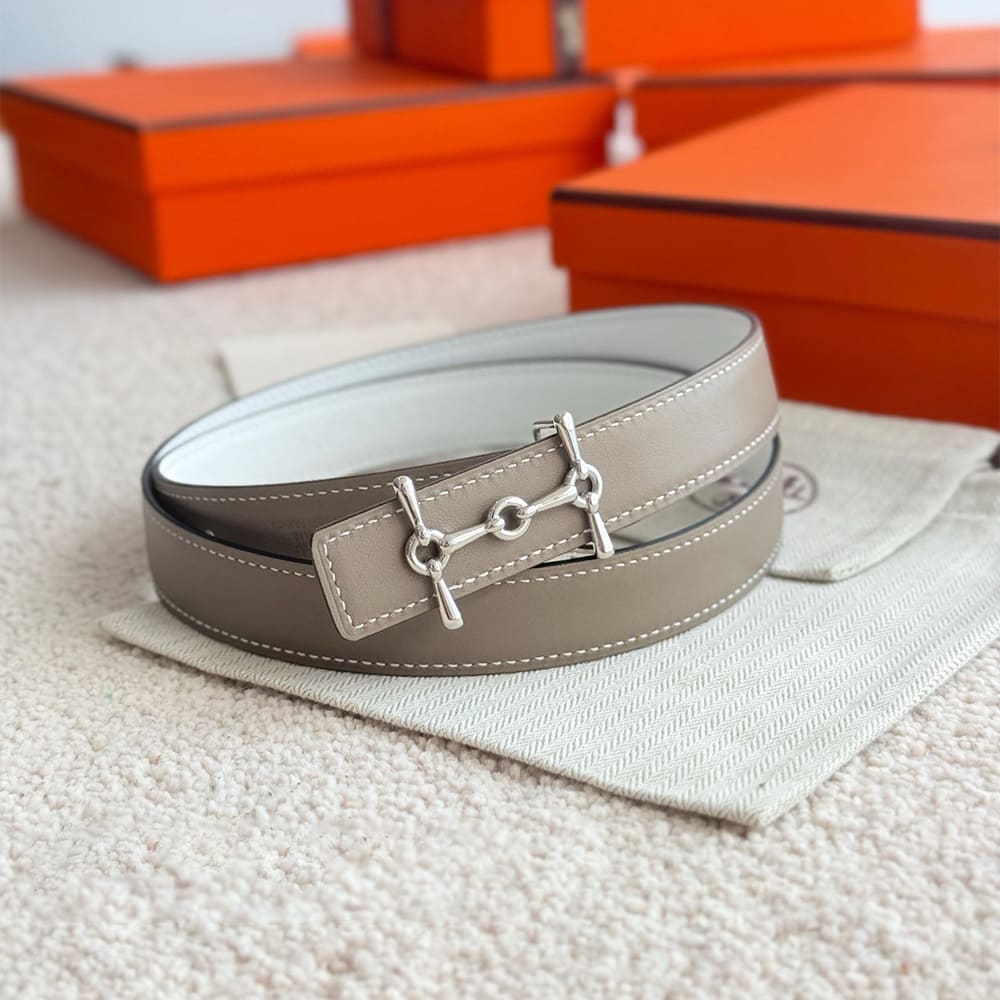 H**me5 H Equestre belt buckle & Reversible leather strap 24 mm