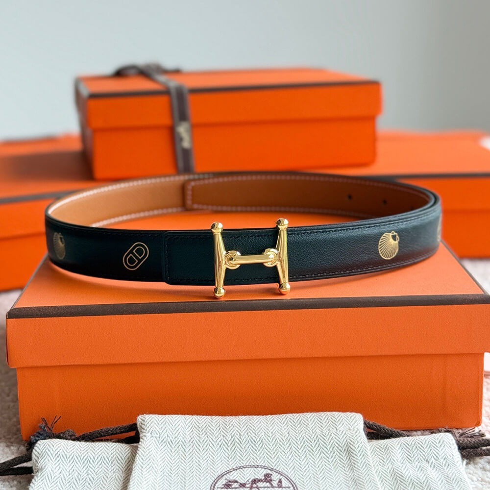 H**me5 Mors H buckle & H**me5 sur Mer reversible leather strap 24 mm