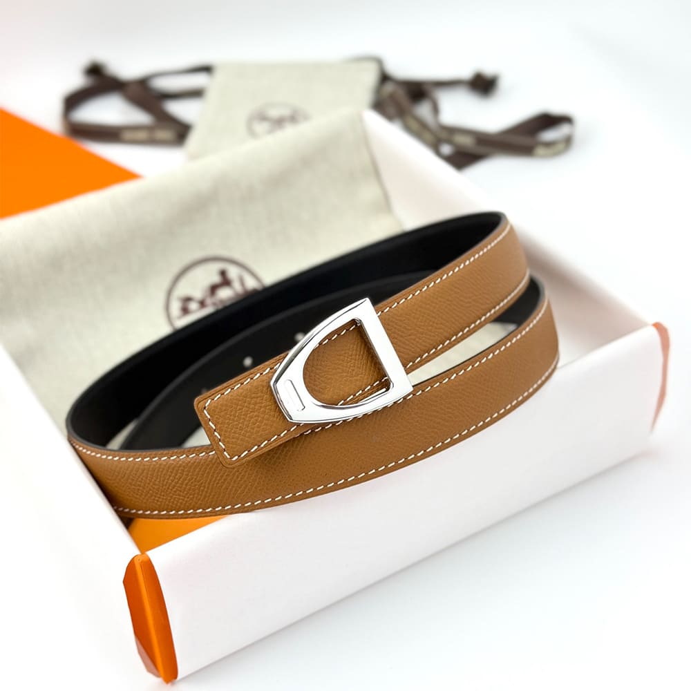 H**me5 Cavaliere belt buckle & Reversible leather strap 24 mm