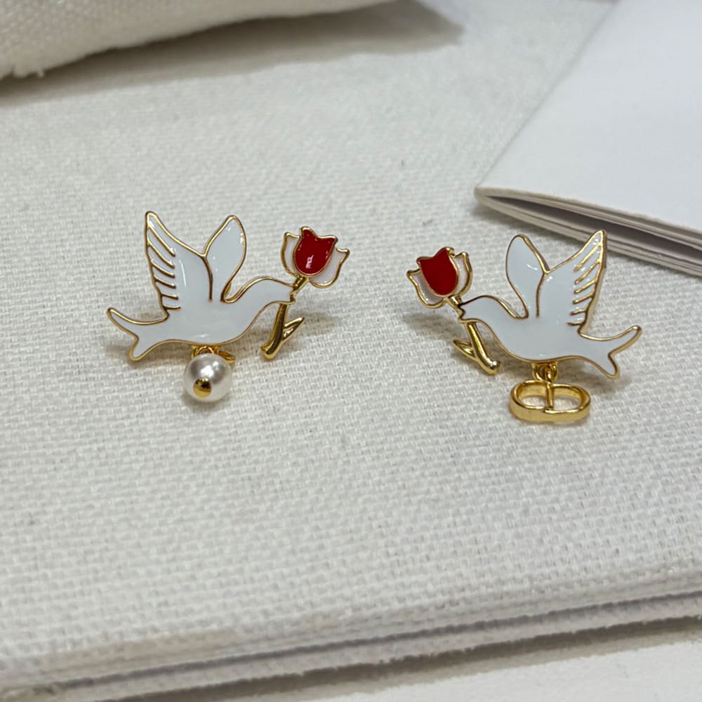 D10r Boucles d’oreilles Doves & Roses D10ramour
