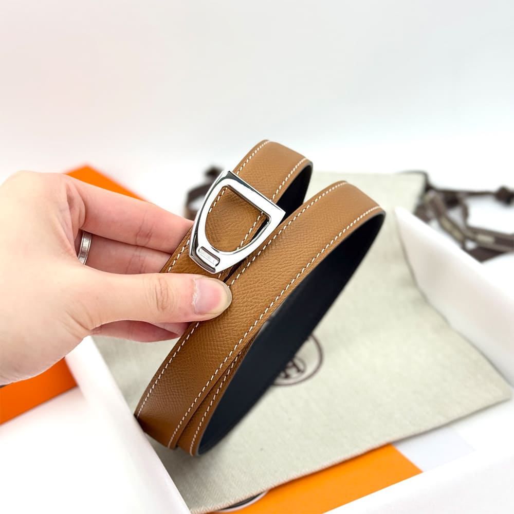H**me5 Cavaliere belt buckle & Reversible leather strap 24 mm
