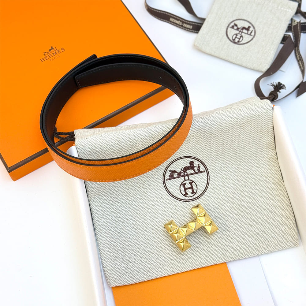 H**me5 H Infini belt buckle & Reversible leather strap 24 mm