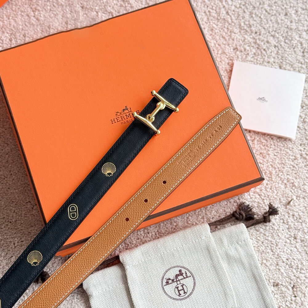 H**me5 Mors H buckle & H**me5 sur Mer reversible leather strap 24 mm