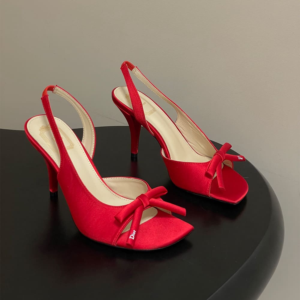 D10r Bow Heeled Slingback Sandal (EU SIZE 35-42)