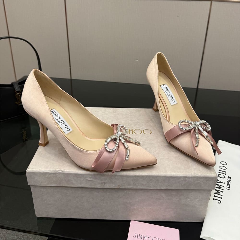 J1m*y Ch00 Crystal-Embellished Satin Pumps (EU SIZE 35-43)