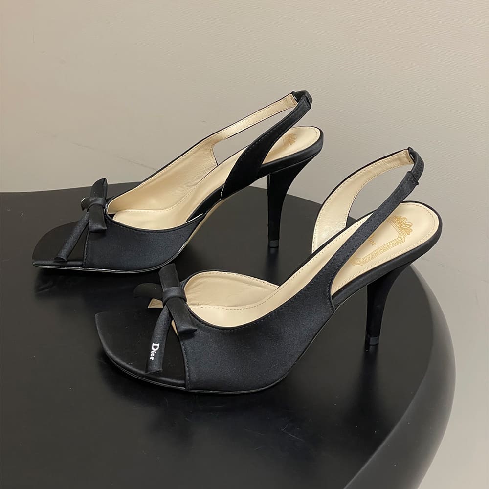 D10r Bow Heeled Slingback Sandal (EU SIZE 35-42)