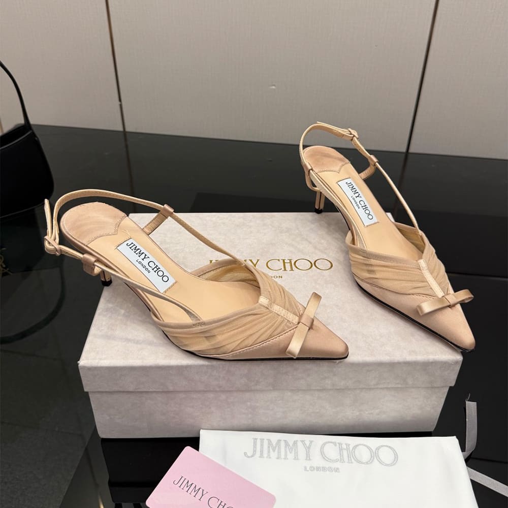 J1m*y Ch00 Ruched Tulle Pumps (EU SIZE 35-42)