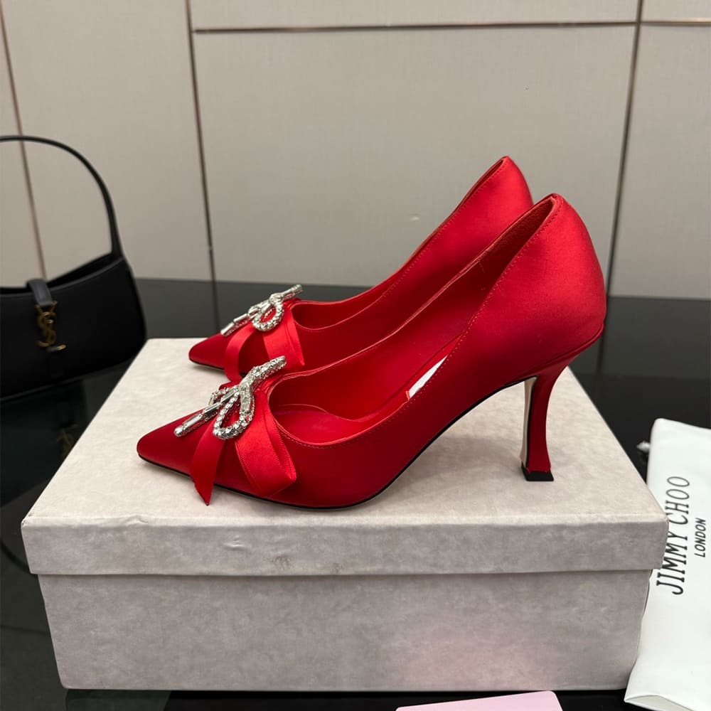 J1m*y Ch00 Crystal-Embellished Satin Pumps (EU SIZE 35-43)