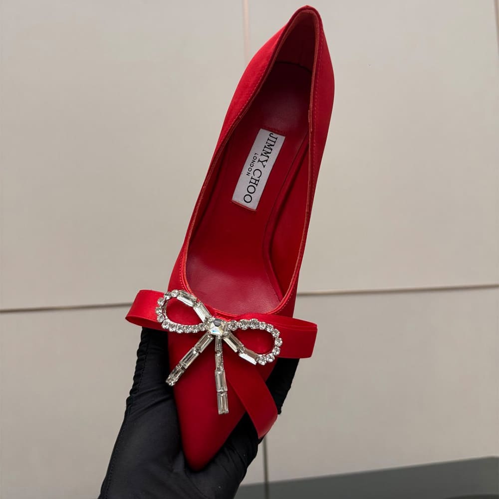 J1m*y Ch00 Crystal-Embellished Satin Pumps (EU SIZE 35-43)
