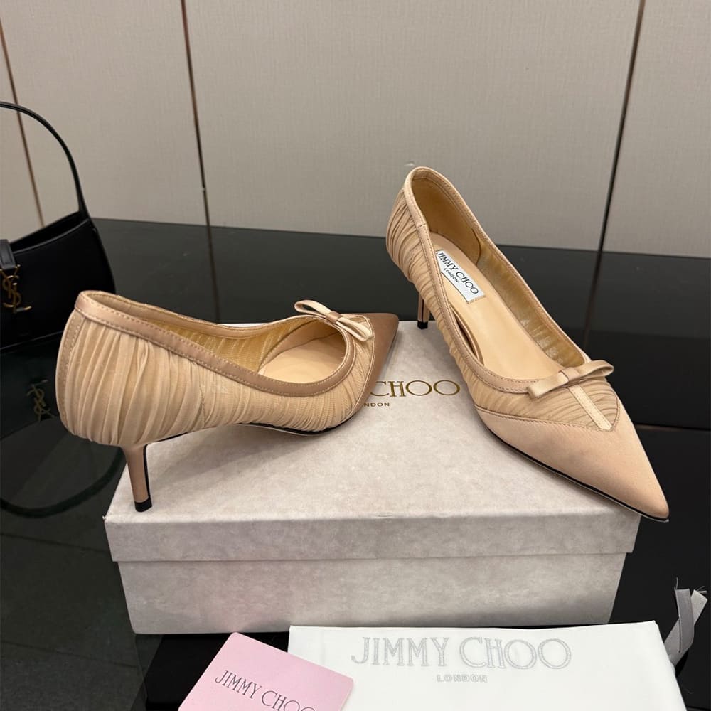 J1m*y Ch00 Ruched Tulle Pumps (EU SIZE 35-42)