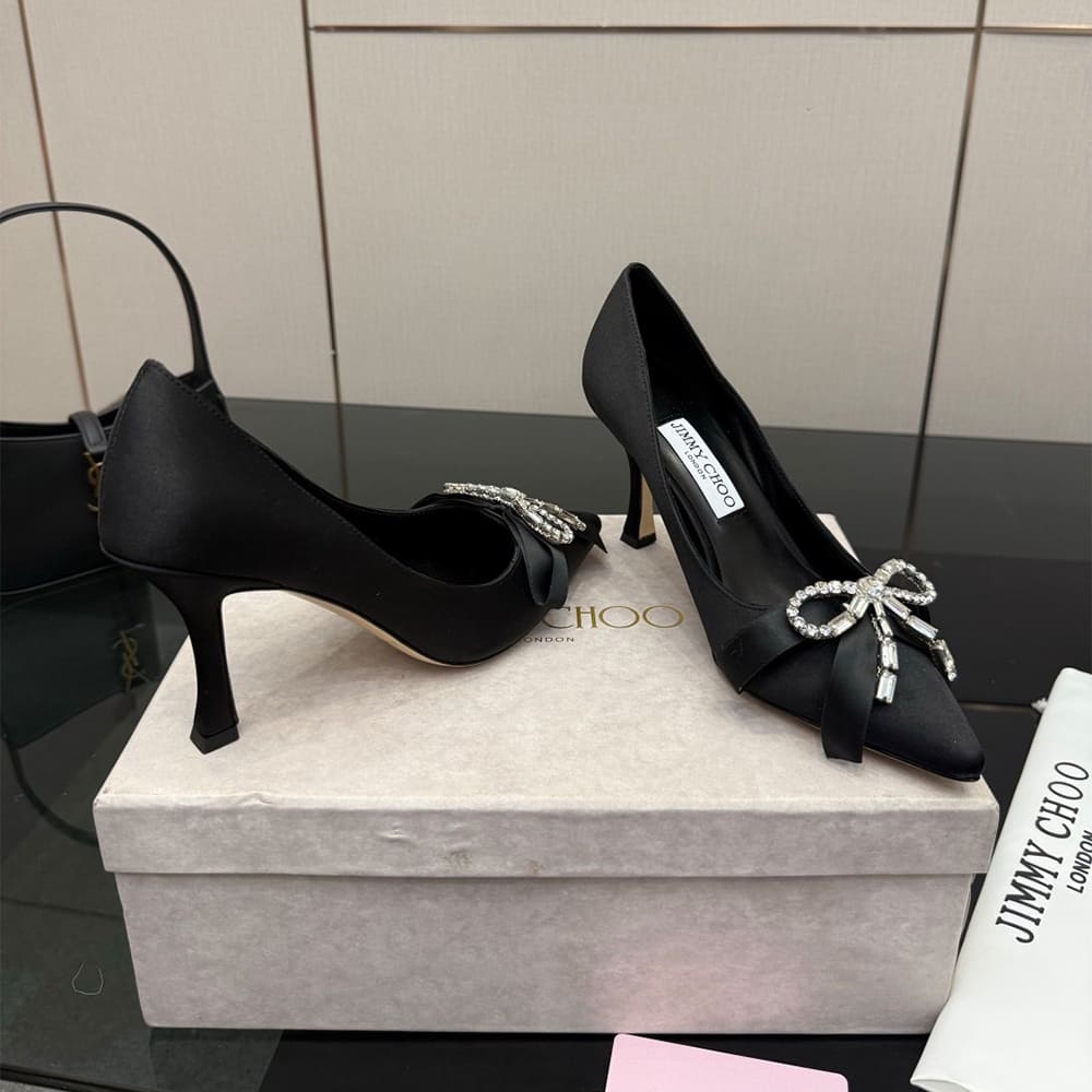 J1m*y Ch00 Crystal-Embellished Satin Pumps (EU SIZE 35-43)