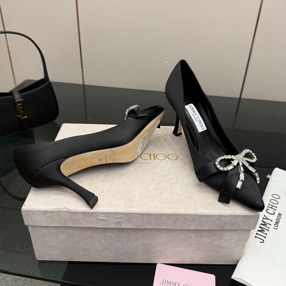 J1m*y Ch00 Crystal-Embellished Satin Pumps (EU SIZE 35-43)