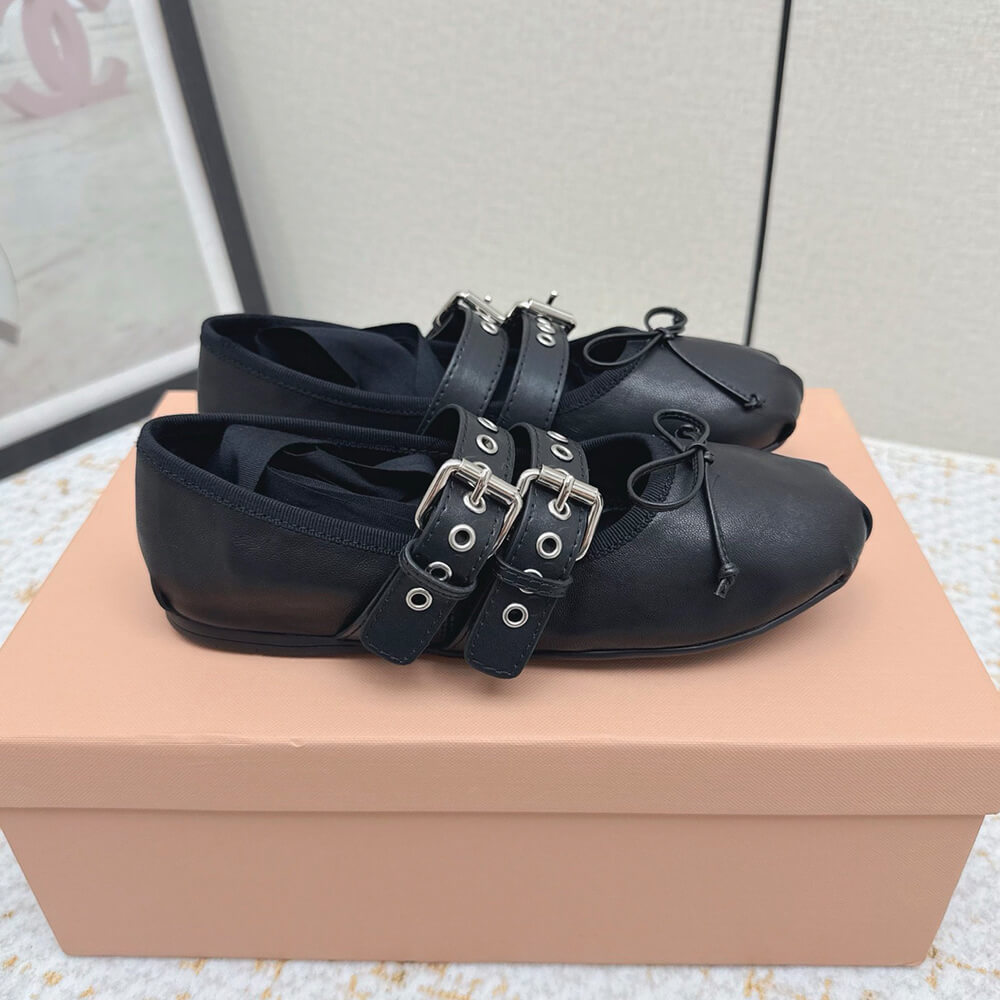 M1um1u Nappa and calf leather ballerinas (EU SIZE 35-40)