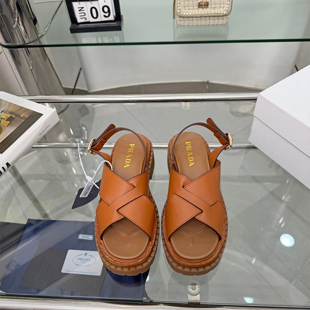 Pra*a Crisscross Leather Sandals (EU SIZE 35-42)