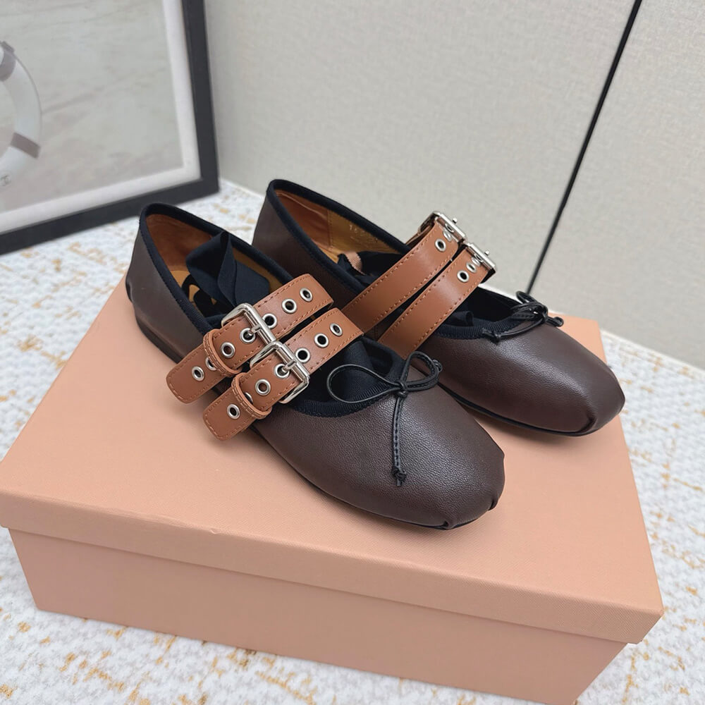 M1um1u Nappa and calf leather ballerinas (EU SIZE 35-40)