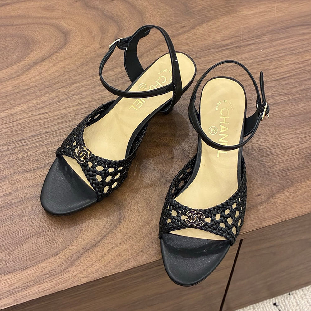 Ch**el Braided Ankle-Strap Sandals (EU SIZE 35-41)