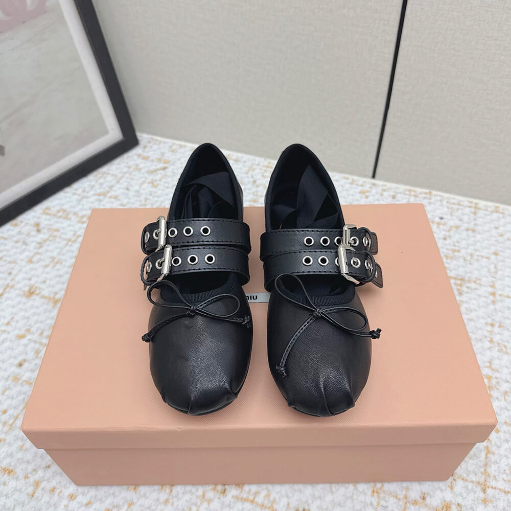 M1um1u Nappa and calf leather ballerinas (EU SIZE 35-40)