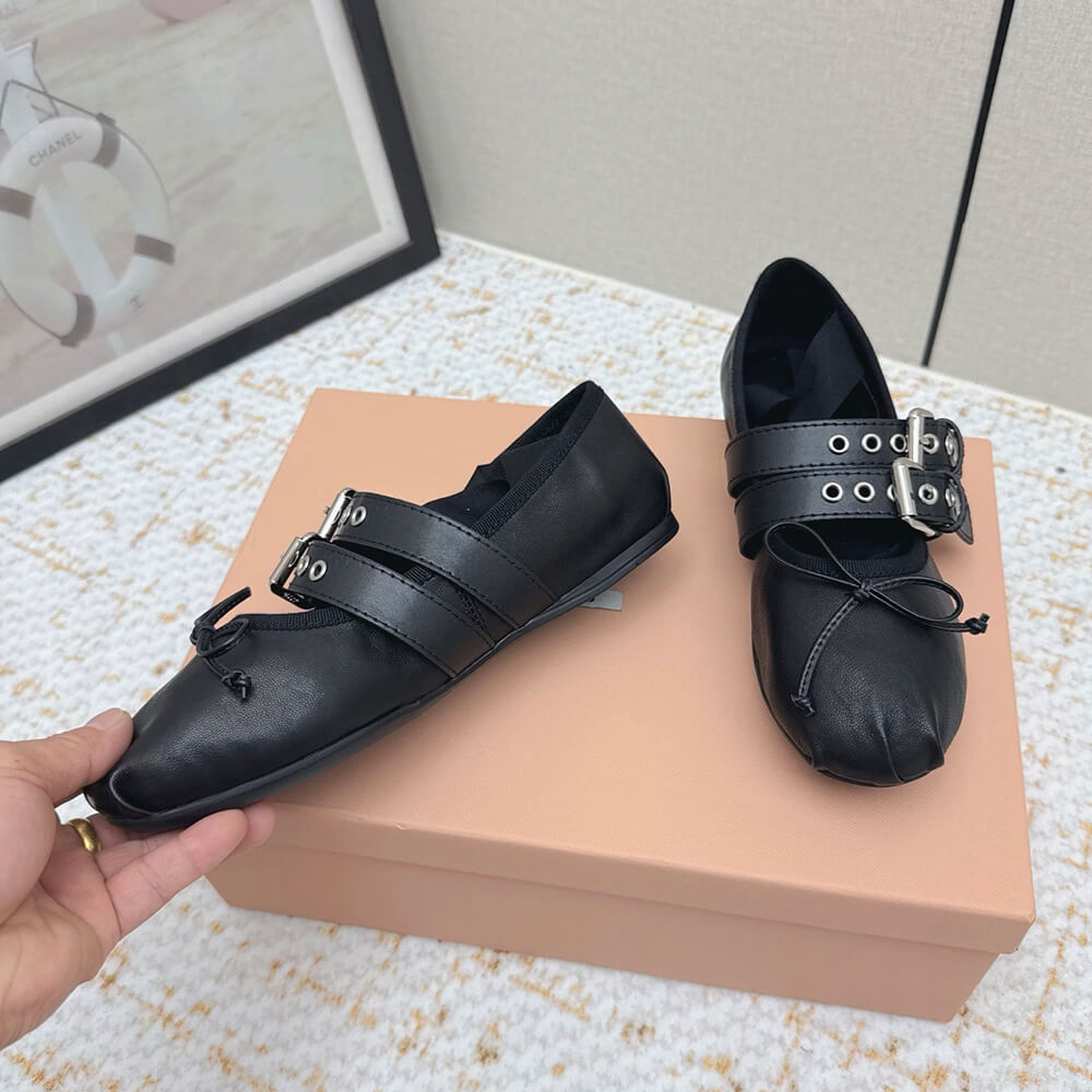 M1um1u Nappa and calf leather ballerinas (EU SIZE 35-40)