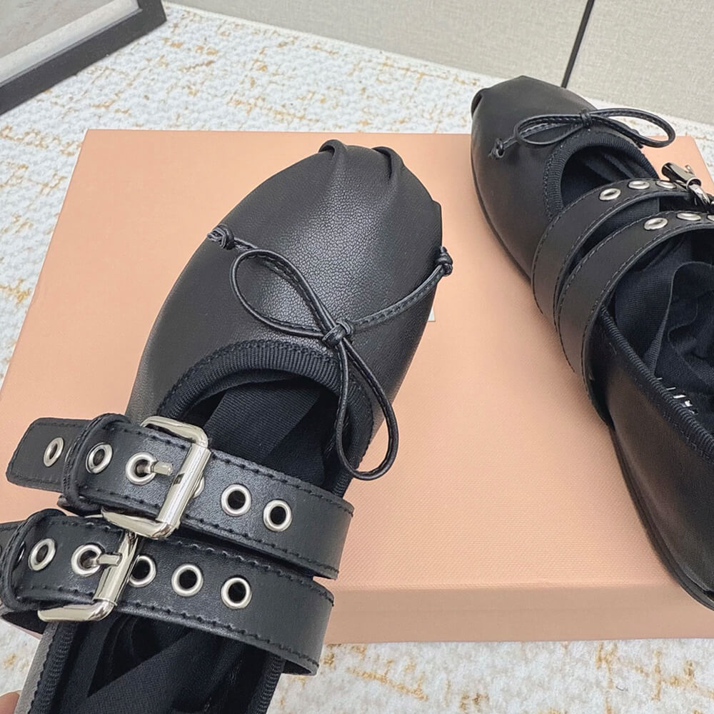 M1um1u Nappa and calf leather ballerinas (EU SIZE 35-40)