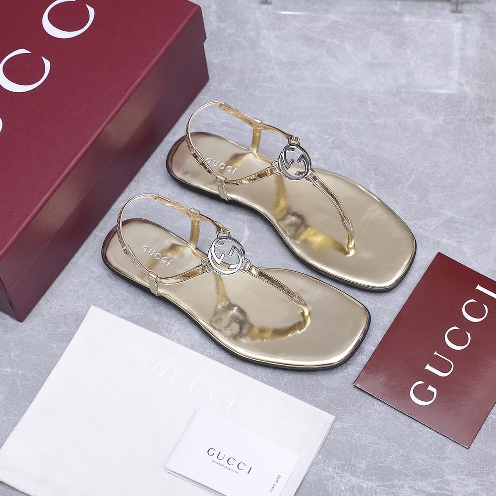 Gvc*1 Women’s thong sandal with Interlocking G(EU SIZE 35-42)