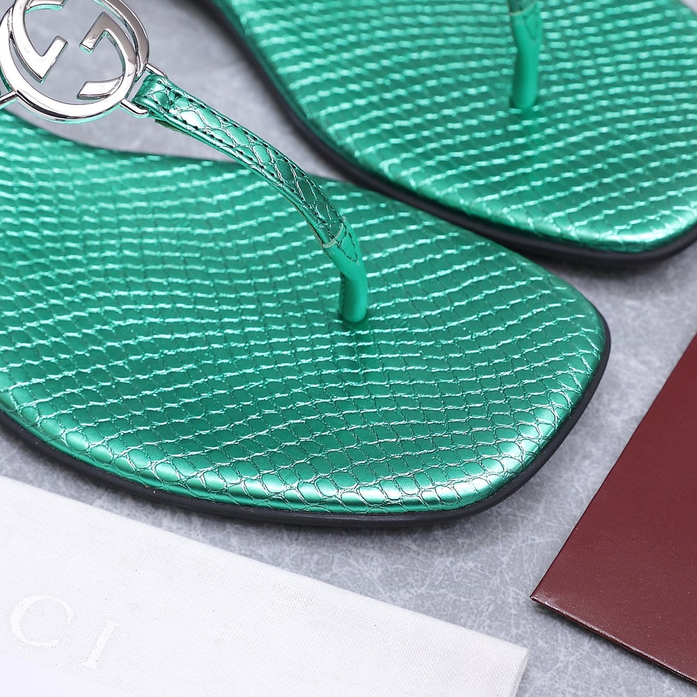 Gvc*1 Women’s python thong sandal with Interlocking G(EU SIZE 35-42)